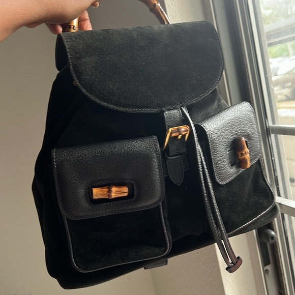 Gucci black suede backpack +COA +free Gucci dust bag - Picture 2 of 16